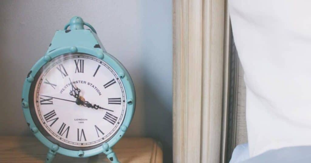 clock by bedside