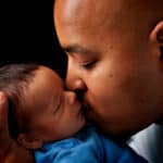 Father bonding with baby