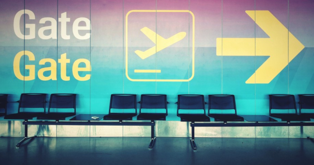 Traveling with your baby at the airport gate