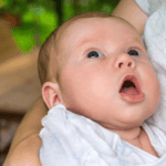 Baby Hunger Cues, Baby with mouth open showing she is hungry