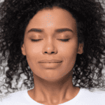 breathing techniques for labor, woman taking a breath