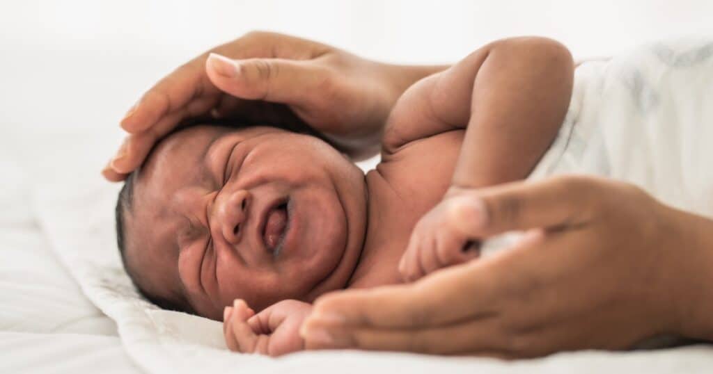 newborn crying with gas, gassy newborn