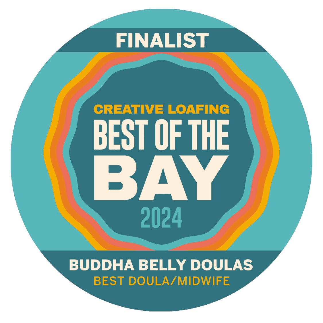 Finalist Badge for Best of the Bay 2024 Doulas / Midwife