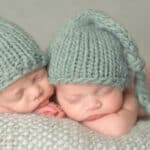 twin newborns sleeping