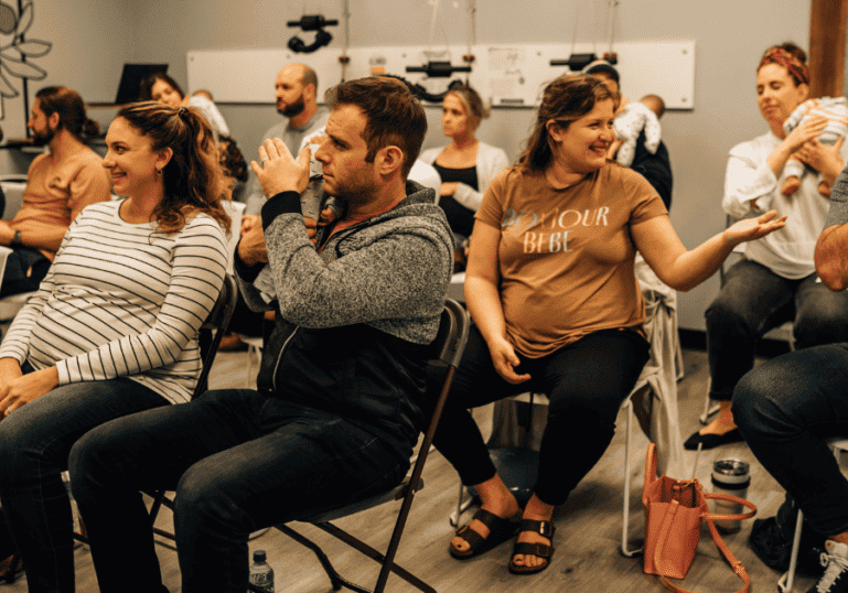 Expecting Parents in a Newborn Care Class