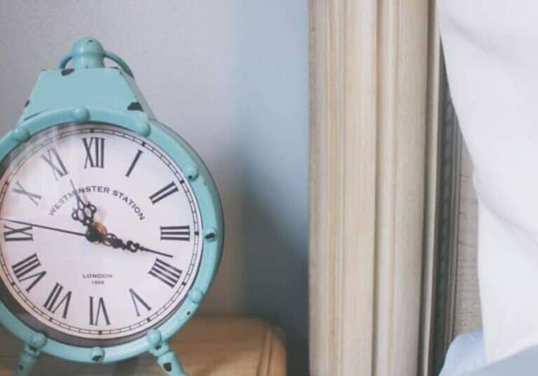 clock by bedside